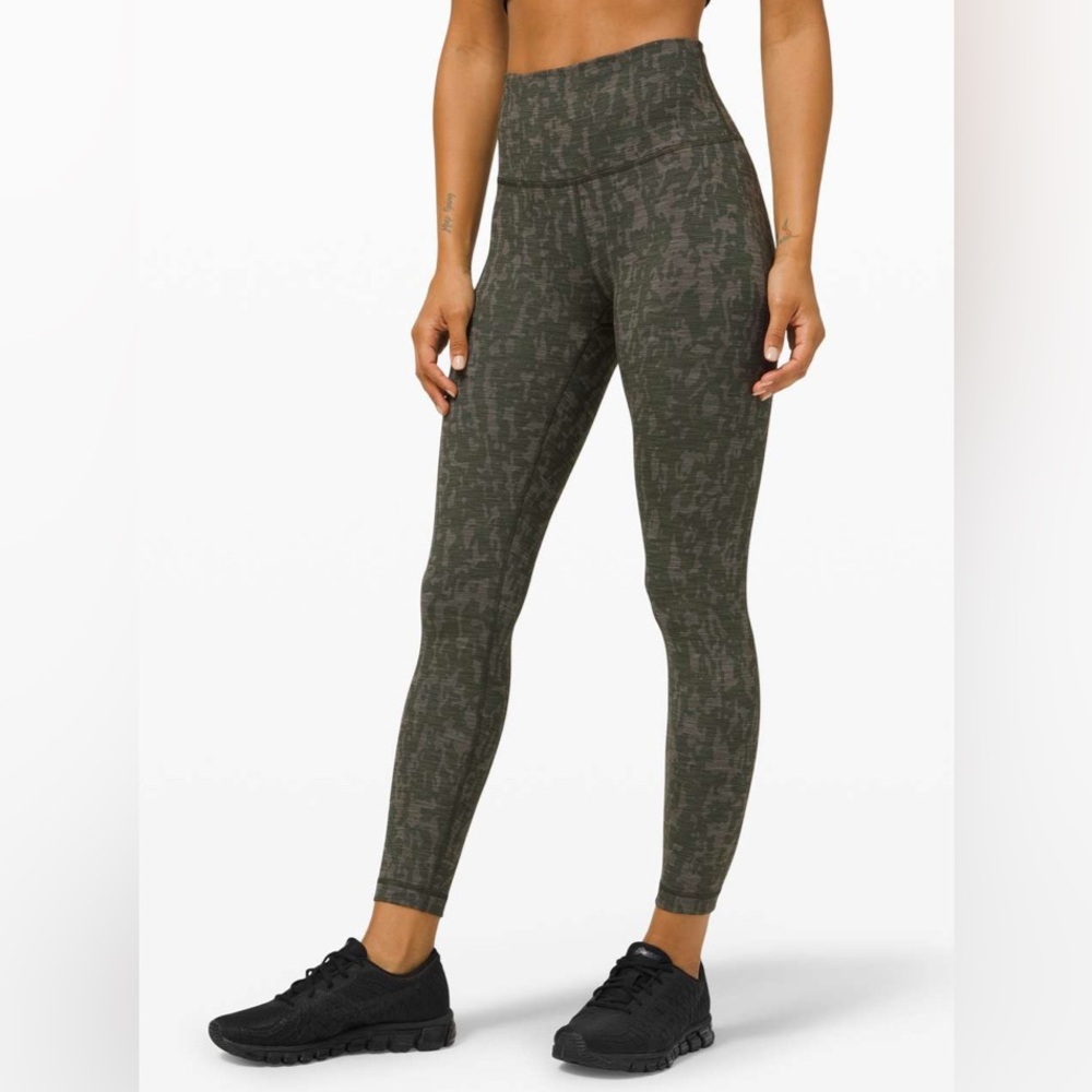 Lululemon Wunder Train High Rise Tights Leggings Heathered Bronze Green Olive